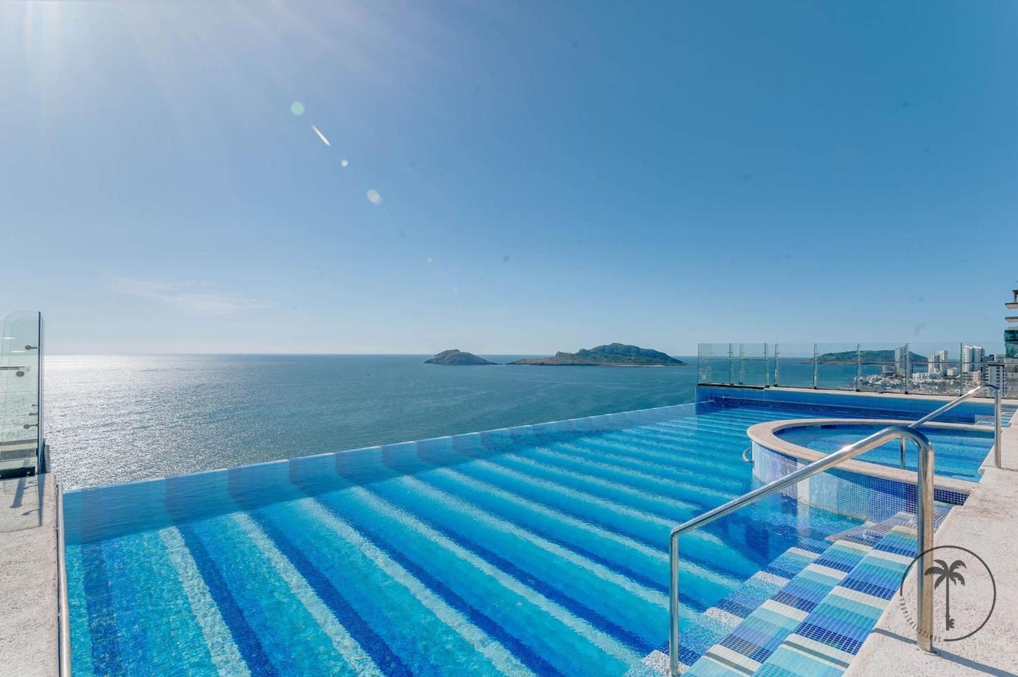 마사틀란 Terraza Con Vista Al Mar Y A Atardeceres 아파트 외부 사진