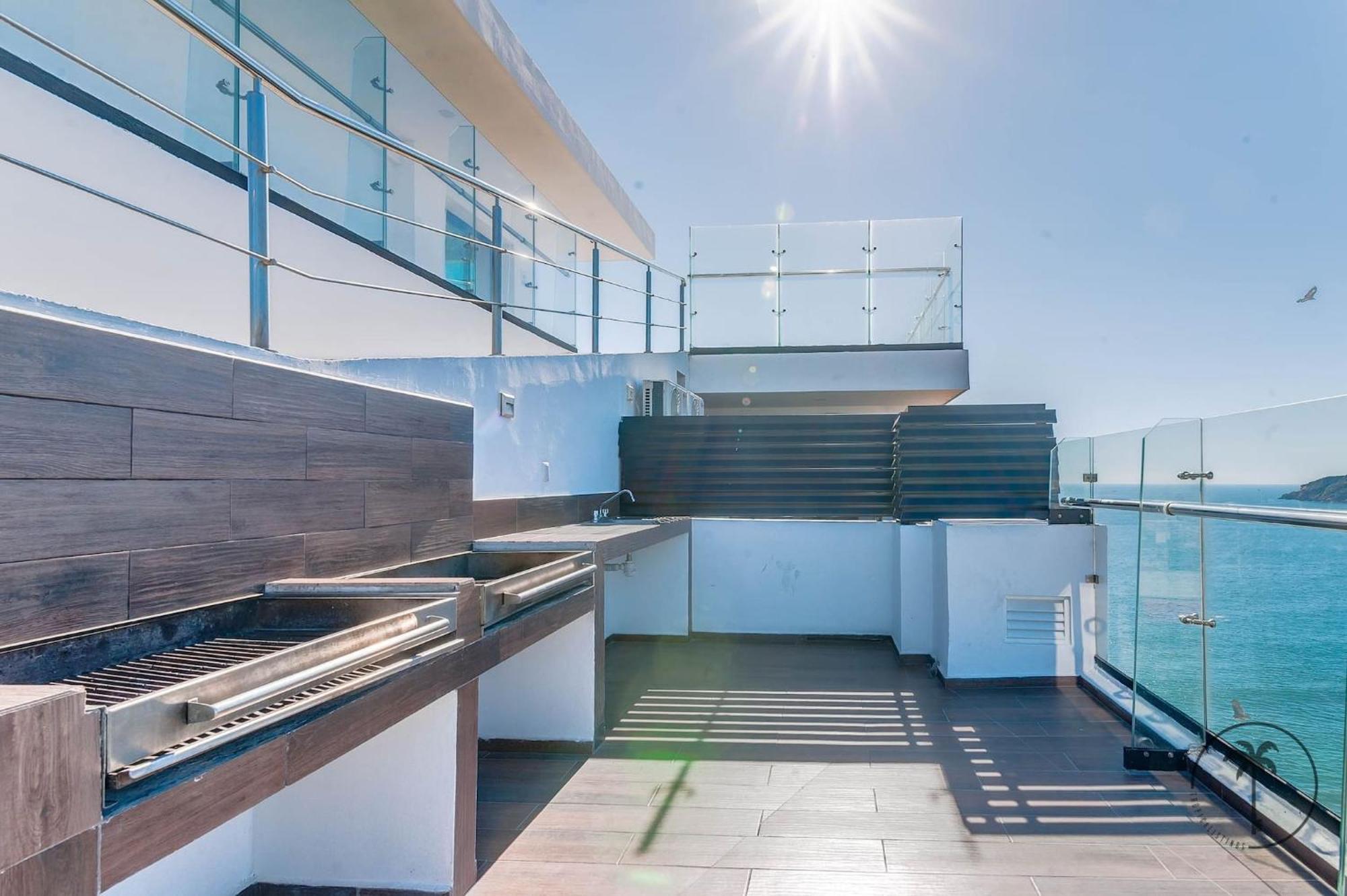 마사틀란 Terraza Con Vista Al Mar Y A Atardeceres 아파트 외부 사진