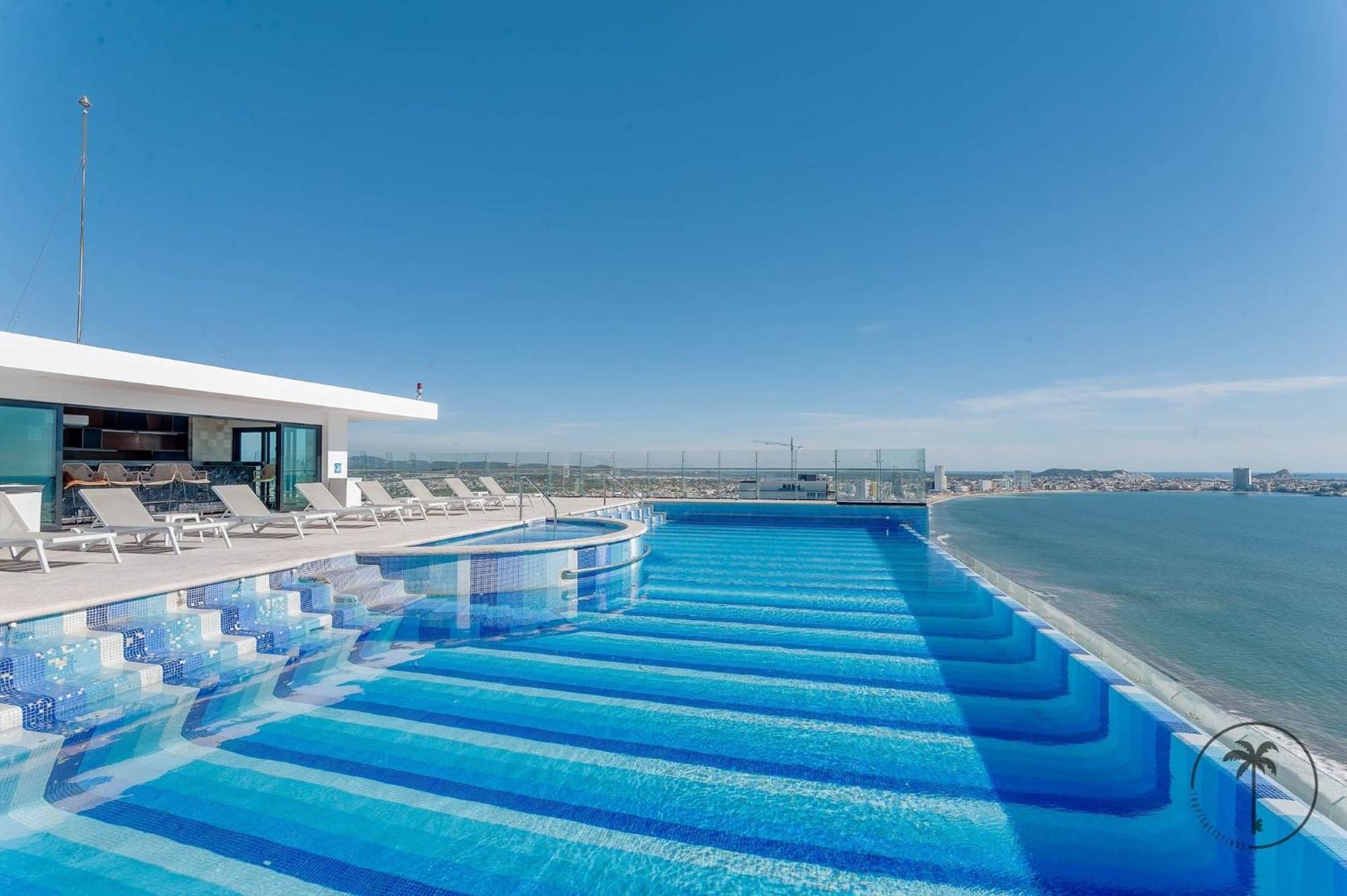 마사틀란 Terraza Con Vista Al Mar Y A Atardeceres 아파트 외부 사진